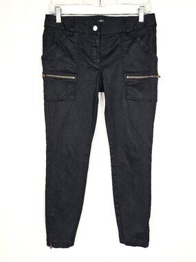 LOFT Petite | Black Skinny Cargo Pants Ankle Zip | Size 4P